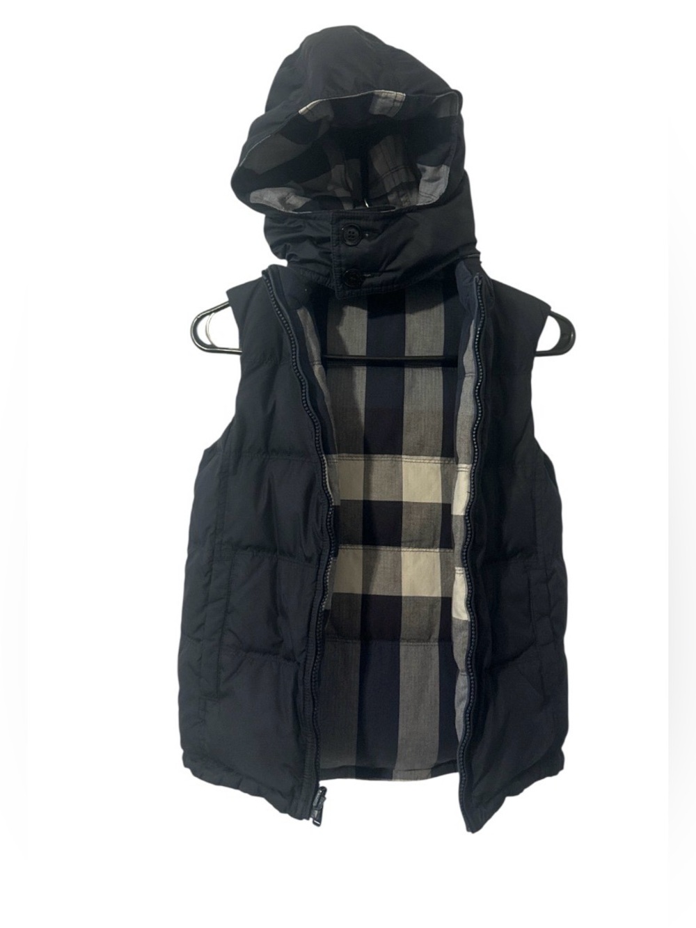 Authentic Burberry luxury designer kids reversible puffer vest removable hood 8 - Picture 2 of 9
